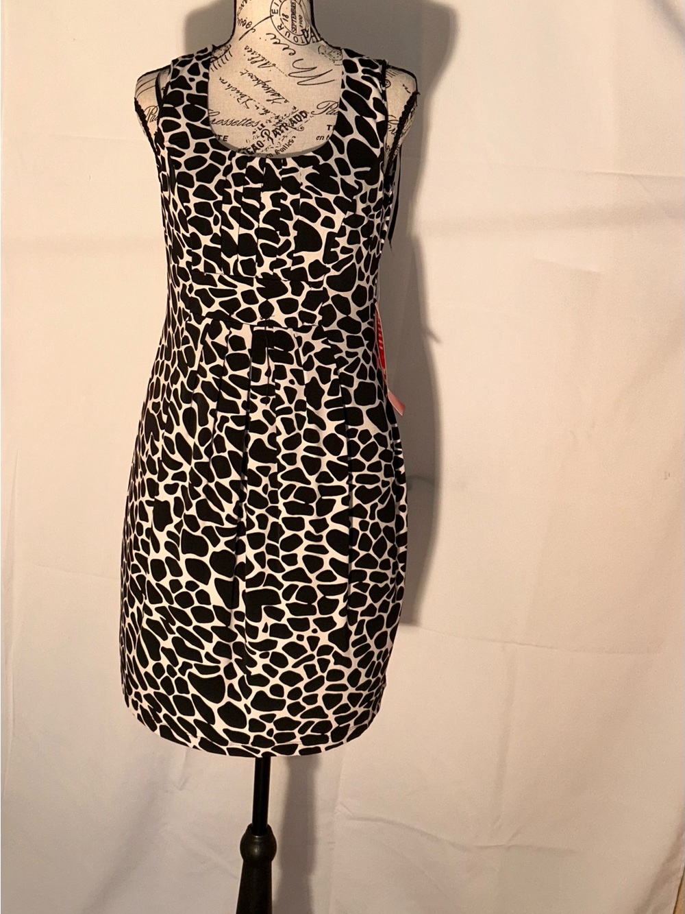 Enfocus Studio Black and White Animal Print Mini Dress